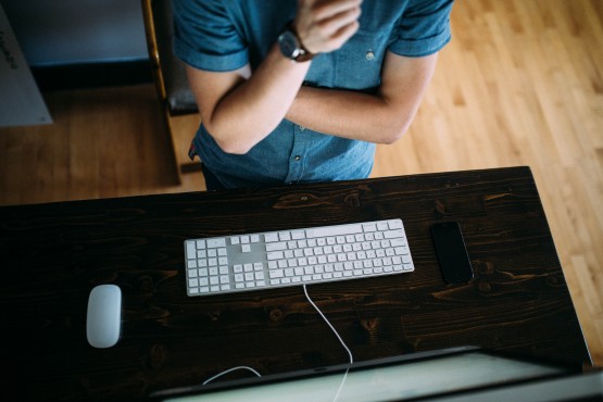 guy sitting at computer